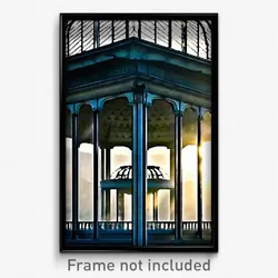 Pixel Art Poster - Dreary Belvedere (8 Bit Psychedelic Trippy Video Game Print)