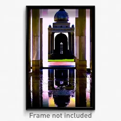 Pixel Art Poster - Reflecting Mausoleum (8 Bit Psychedelic Video Game Print)