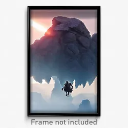 Pixel Art Poster - Flying Megalith (8 Bit Psychedelic Trippy Video Game Print)