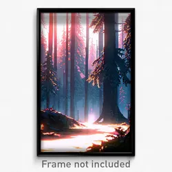 Pixel Art Poster - Cold Forest (8 Bit Psychedelic Trippy Weird Video Game Print)