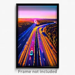 Pixel Art Poster - Wild Highway (8 Bit Psychedelic Trippy Video Game Print)