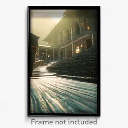 Pixel Art Poster - Warped Monastery (8 Bit Psychedelic Trippy Video Game Print)