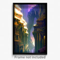 Pixel Art Poster - Detailed Cavern (8 Bit Psychedelic Trippy Video Game Print)