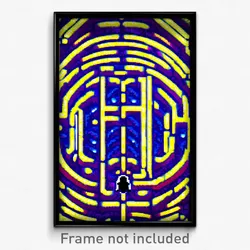 Pixel Art Poster - Shiny Maze (8 Bit Psychedelic Trippy Weird Video Game Print)