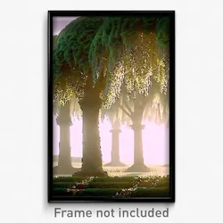 Pixel Art Poster - Elegant Copse (8 Bit Psychedelic Trippy Video Game Print)