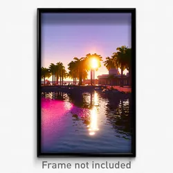 Pixel Art Poster - Attractive Shore (8 Bit Psychedelic Trippy Video Game Print)