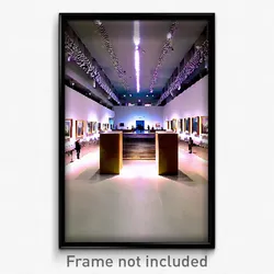 Pixel Art Poster - Rectangular Museum (8 Bit Psychedelic Video Game Print)