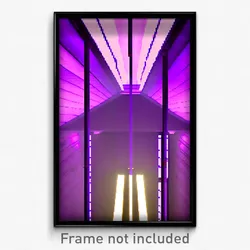 Pixel Art Poster - Purple Vault (8 Bit Psychedelic Trippy Video Game Print)