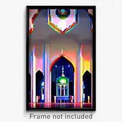 Pixel Art Poster - Vivacious Mosque (8 Bit Psychedelic Trippy Video Game Print)