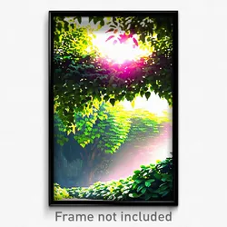 Pixel Art Poster - Leafy Dell (8 Bit Psychedelic Trippy Weird Video Game Print)