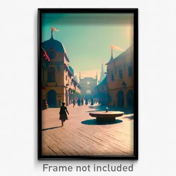 Pixel Art Poster - Enchanting Square (8 Bit Psychedelic Trippy Video Game Print)