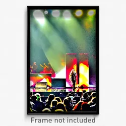 Pixel Art Poster - Bronze Concert (8 Bit Psychedelic Trippy Video Game Print)