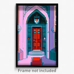 Pixel Art Poster - Marvelous Door (8 Bit Psychedelic Trippy Video Game Print)