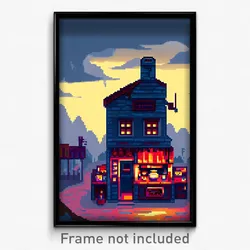 Pixel Art Poster - Gloomy Cobbler (8 Bit Psychedelic Trippy Video Game Print)