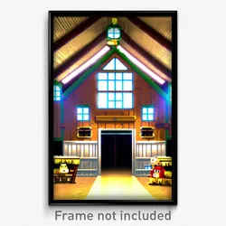 Pixel Art Poster - Plush Barn (8 Bit Psychedelic Trippy Weird Video Game Print)