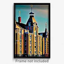 Pixel Art Poster - Puny Swedish Architecture (8 Bit Video Game Print)