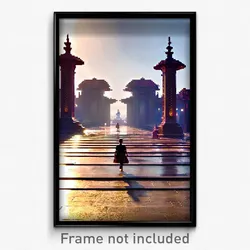 Pixel Art Poster - Worldly Landmark (8 Bit Psychedelic Trippy Video Game Print)