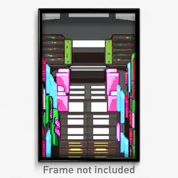 Pixel Art Poster - Wiggly Storage Room (8 Bit Psychedelic Video Game Print)