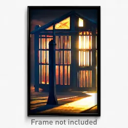 Pixel Art Poster - Silent Cathouse (8 Bit Psychedelic Trippy Video Game Print)