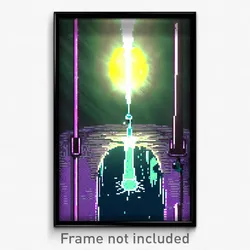 Pixel Art Poster - Liquid Sewer (8 Bit Psychedelic Trippy Video Game Print)