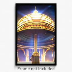Pixel Art Poster - Outrageous Dome (8 Bit Psychedelic Trippy Video Game Print)