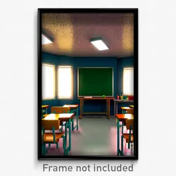 Pixel Art Poster - Zany Classroom (8 Bit Psychedelic Trippy Video Game Print)