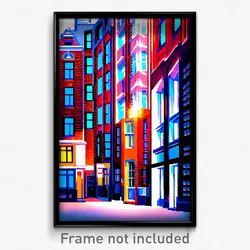 Pixel Art Poster - Average Amsterdam (8 Bit Psychedelic Trippy Video Game Print)