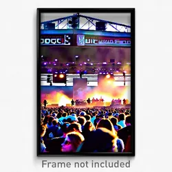 Pixel Art Poster - Smoggy Music Festival (8 Bit Psychedelic Video Game Print)