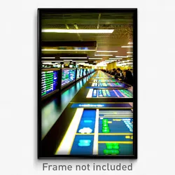 Pixel Art Poster - Glaring Stock Trading Floor (8 Bit Video Game Print)