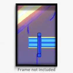 Pixel Art Poster - Blue Crossing (8 Bit Psychedelic Trippy Video Game Print)