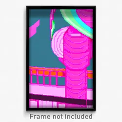 Pixel Art Poster - Pink Hideaway (8 Bit Psychedelic Trippy Video Game Print)