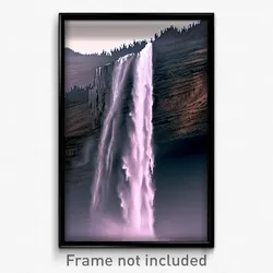Pixel Art Poster - Bleak Waterfall (8 Bit Psychedelic Trippy Video Game Print)