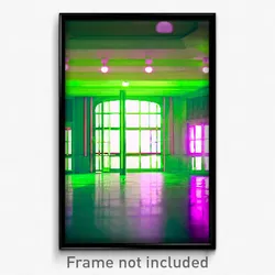 Pixel Art Poster - Green Ballroom (8 Bit Psychedelic Trippy Video Game Print)