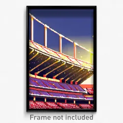 Pixel Art Poster - Triangular Stadium (8 Bit Psychedelic Video Game Print)