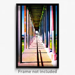 Pixel Art Poster - Long Colonnade (8 Bit Psychedelic Trippy Video Game Print)