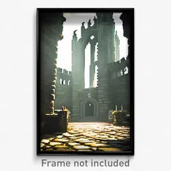 Pixel Art Poster - Deadly Priory (8 Bit Psychedelic Trippy Video Game Print)