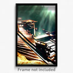 Pixel Art Poster - Dizzying Sawmill (8 Bit Psychedelic Trippy Video Game Print)