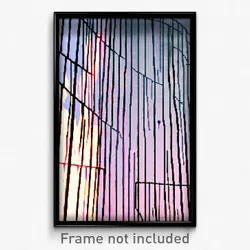 Pixel Art Poster - Wire Frame Realm (8 Bit Psychedelic Trippy Video Game Print)