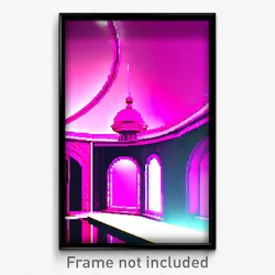 Pixel Art Poster - Pink Dome (8 Bit Psychedelic Trippy Weird Video Game Print)