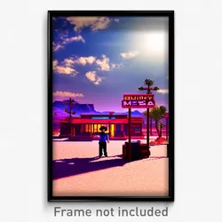 Pixel Art Poster - Quirky Mesa (8 Bit Psychedelic Trippy Weird Video Game Print)