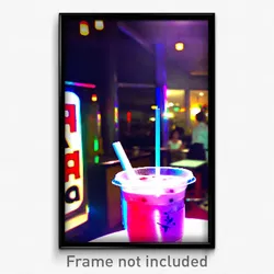 Pixel Art Poster - Classic Boba Tea (8 Bit Psychedelic Trippy Video Game Print)