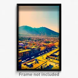 Pixel Art Poster - Empty Mexican City (8 Bit Psychedelic Video Game Print)