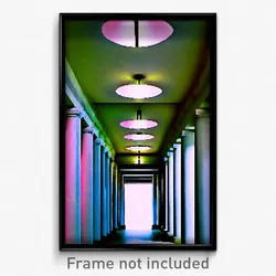 Pixel Art Poster - Extra Small Colonnade (8 Bit Psychedelic Video Game Print)