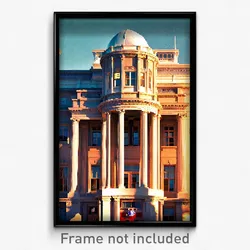 Pixel Art Poster - Beautiful American Architecture (8 Bit Video Game Print)