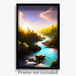 Pixel Art Poster - Imperfect Brook (8 Bit Psychedelic Trippy Video Game Print)