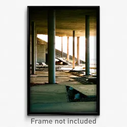 Pixel Art Poster - Concrete Derelict (8 Bit Psychedelic Trippy Video Game Print)