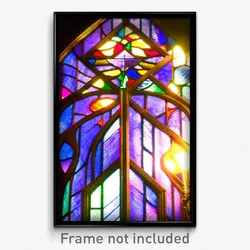 Pixel Art Poster - Adventurous Stained Glass (8 Bit Video Game Print)