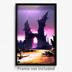 Pixel Art Poster - Thorny Ruin (8 Bit Psychedelic Trippy Weird Video Game Print)