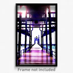 Pixel Art Poster - Unimaginable Pier (8 Bit Psychedelic Trippy Video Game Print)