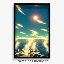 Pixel Art Poster - Swirly Sea (8 Bit Psychedelic Trippy Weird Video Game Print)